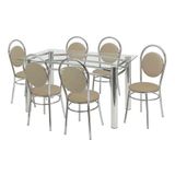 Conjunto de Mesa Ana Paula com 6 Cadeiras Cromada - única