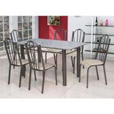 Conjunto de Mesa Luana com 6 Cadeiras Craqueado Preto Rattan