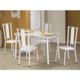 Conjunto de Mesa Bianca com 4 Cadeiras Branco e cinza - única