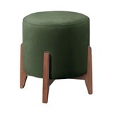 Puff Banqueta Decorativo Redondo Sala Estar Paris Suede
