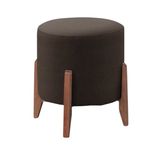 Puff Banqueta Decorativo Redondo Sala Estar Paris Suede