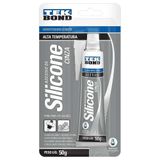 Silicone Acético Cinza Alta Temperatura Blister - Emb. C/ 12 Un 50g - Tekbond