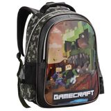 Mochila Costas Infantil Escolar Grande Gamecraft Zumbi