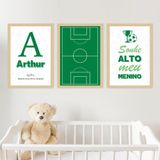 Kit Quadro Infantil Personalizado Envie O Nome7 20x30 3 Pçs Titulos Moldura Rústica