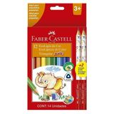 Lápis De Cor 12 Cores Jumbo + 2 Lápis Preto - Faber Castell
