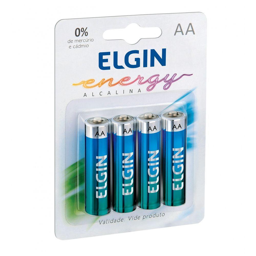 Pilha Alcalina Elgin Aa 1.5v Blister Com 4 Unidades