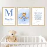 Kit Quadro Infantil Personalizado Envie O Nome5 20x30 3 Pçs Titulos Moldura Rústica