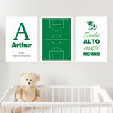 Kit Quadro Infantil Personalizado Envie O Nome7 20x30 3 Pçs Titulos Moldura Branca