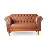 Sofá Duque Chesterfield 2 Lugares Couro Ecológico Caramelo 302
