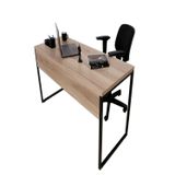 Mesa De Escritório Diretor Estilo Industrial Preto/amadeirado