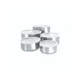 CONJUNTO DE 5 POTES EM AÇO INOX COM TAMPA HOMEFLEX FXH-317