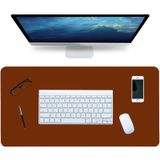 Mousepad Couro Executivo 60x30 Para Escritório + Porta Copos