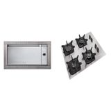 Cooktop 4 Bocas De Alumínio Com Queimador Ultra Chama Mcg4bk Forno Elétrico Para Embutir Decorato Go Inox