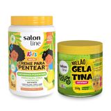Kit Creme Pentear 1kg + Gelatina 550g Kids Melão Salon Line