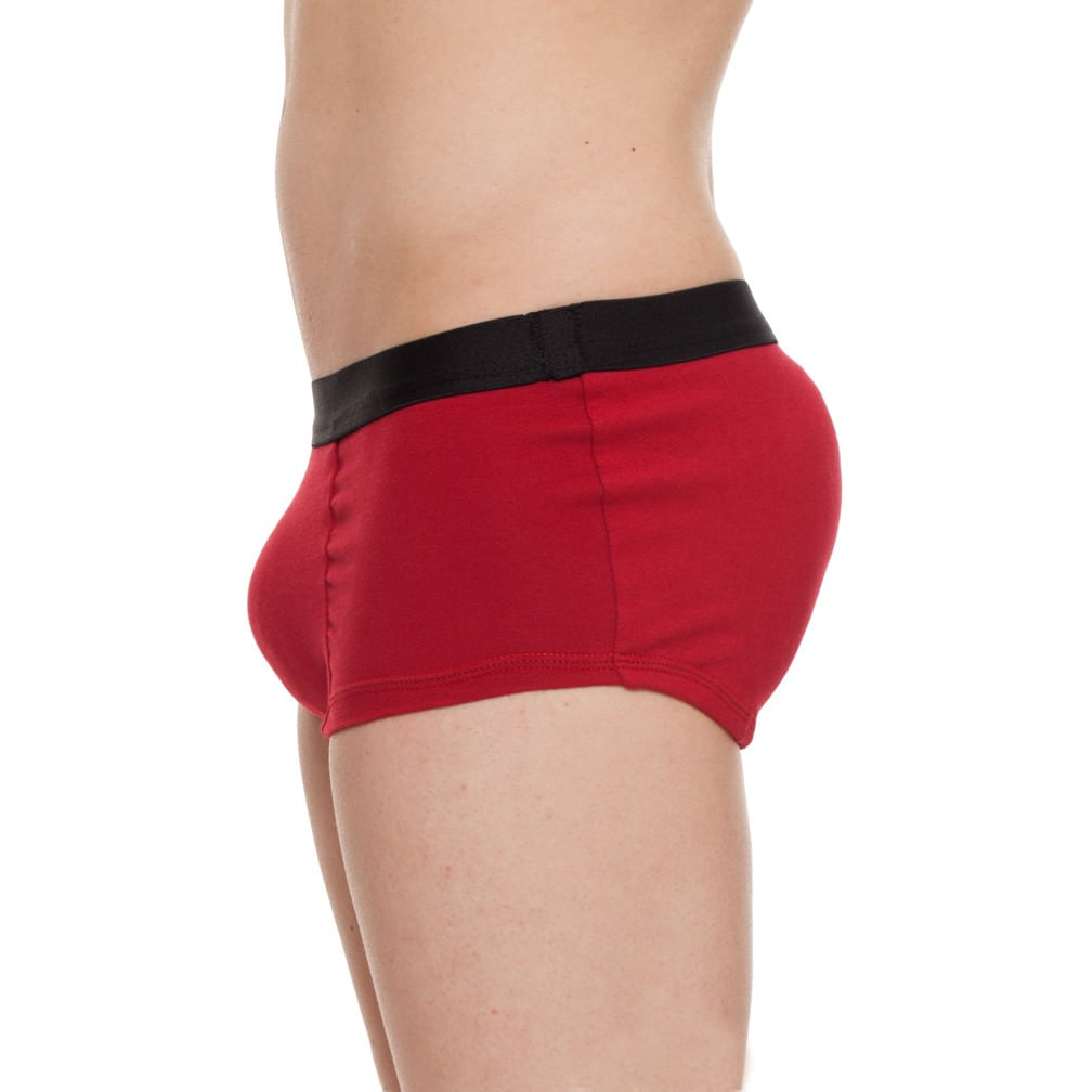 Cueca Mini Boxer Vermelha Com Enchimento Frontal John Skull