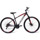 Bicicleta Aro 29 Rino Start Shimano 21 Velocidades - Preto/vermelho/branco - 17 &quot;