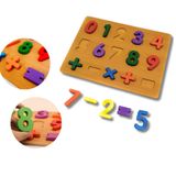 Brinquedo Tabuleiro Numeros Em Madeira Didático Pedagógico