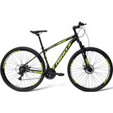 Bicicleta Aro 29 Rino Start Shimano 21 Velocidades - Preto/amarelo Neon - 21 &quot;