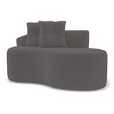 Sofá Orgânico Living Bob 145cm 02 Lugares Com 02 Almofadas Bouclê Cinza Escuro - Desk Design