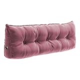 Almofada Para Cabeceira Encosto Apoio Lombar Spot 195cm Com Porta Celular Veludo - Desk Design Cor Rosa