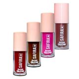 Kit 4 Gloss Hidratante Labial Glow 5ml Safira Cosméticos