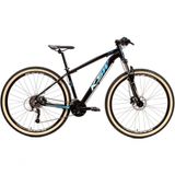 Bicicleta Aro 29 Ksw Xlt 24v K7 Câmbios Shimano Freio Hidráulico Garfo Trava Pneu Faixa - Preto/azul Tam.17