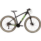 Bicicleta Aro 29 Ksw Xlt 24v K7 Câmbios Shimano Freio Hidráulico Garfo Trava Pneu Faixa - Preto/verde Tam.19