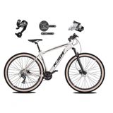 Bicicleta Aro 29 Ksw Xlt 27v Câmbios Shimano Altus Freios Hidráulicos Garfo Trava Pneu Faixa - Branco Tam.21