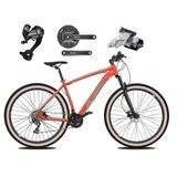 Bicicleta Aro 29 Ksw Xlt 27v Câmbios Shimano Altus Freios Hidráulicos Garfo Trava Pneu Faixa - Laranja Tam.17
