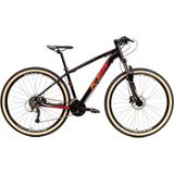 Bicicleta Aro 29 Ksw Xlt 24v K7 Câmbios Shimano Freio Hidráulico Garfo Trava Pneu Faixa - Preto/vermelho/laranja Tam.19