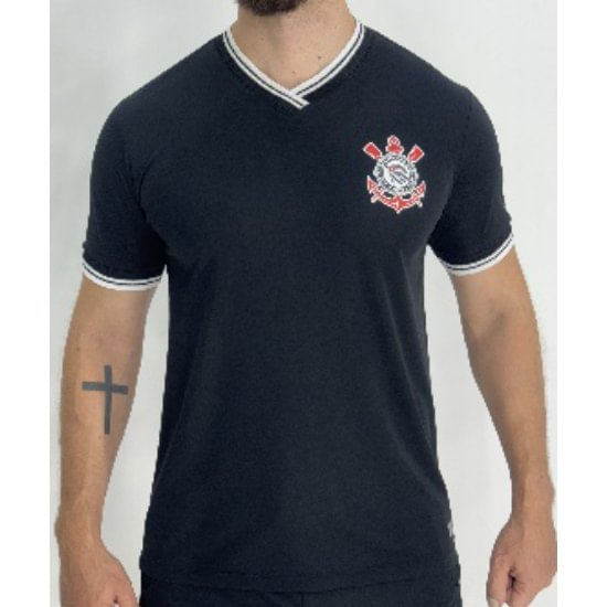 Camisa Corinthians Fitness Punho E Gola Masculina