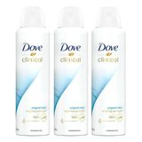 Kit 3 Desodorante Dove Clinical Original Clean 91g Cada