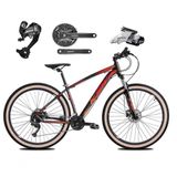 Bicicleta Aro 29 Ksw Xlt 27v Câmbios Shimano Altus Freios Hidráulicos Garfo Trava Pneu Faixa -preto/vermelho/laranja. 21