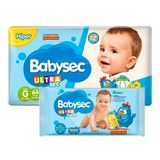 Kit Babysec Fralda Descartável Ultrasec Galinha Pintadinha G 64 Tiras + Toalha Umedecida Ultrafresh 46 Unidades
