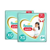 Kit Fralda Descartável Pampers Premium Care Pants Xg 128 Tiras