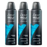 Kit 3 Desodorante Dove Clinical Men +care Cuidado Total 91g Cada