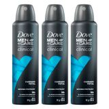 Kit 3 Desodorante Dove Clinical Men +care Cuidado Total 91g Cada