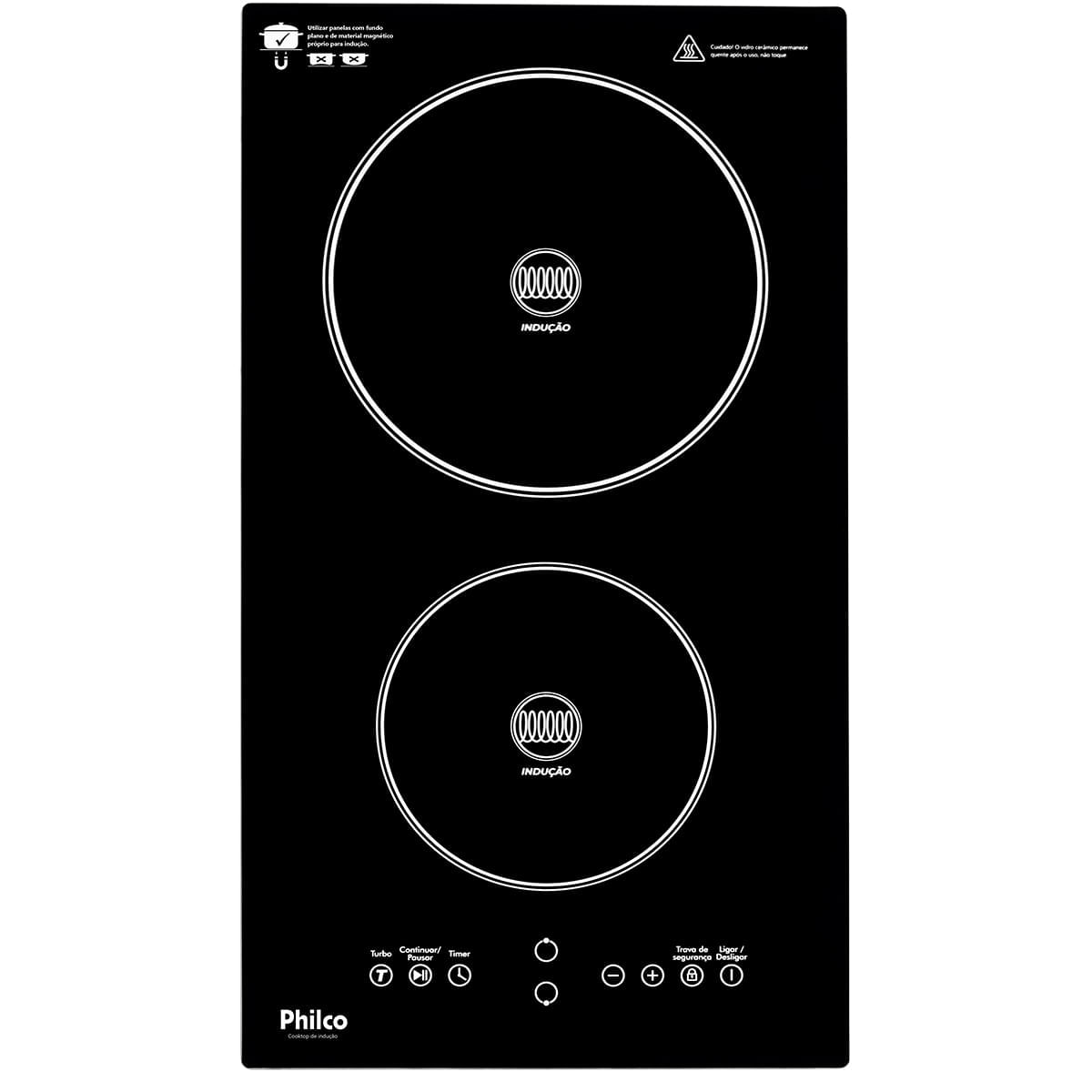 Cooktop De Indução Philco 2 Queimadores E 9 Níveis Pct11p 220v