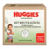 Fralda Huggies Reutilizável Eco Protect Listrada 1 Unidade + 2 Absorventes Tecido