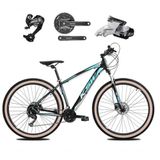 Bicicleta Aro 29 Ksw Xlt 27v Câmbios Shimano Altus Freios Hidráulicos Garfo Trava Pneu Faixa - Preto/azul Tam.21