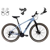 Bicicleta Aro 29 Ksw Xlt 24v K7 Câmbios Shimano Freio Hidráulico Garfo Trava Pneu Faixa - Azul Tam.15