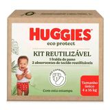 Fralda De Pano Reutilizável Huggies Eco Protect Vermelha 1 Unidade + 2 Absorvente Tecido