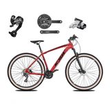 Bicicleta Aro 29 Ksw Xlt 27v Câmbios Shimano Altus Freios Hidráulicos Garfo Trava Pneu Faixa - Vermelho Tam.15