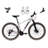 Bicicleta Aro 29 Ksw Xlt 24v K7 Câmbios Shimano Freio Hidráulico Garfo Trava Pneu Faixa - Branco Tam.21