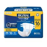 Fralda Geriátrica Bigfral Derma Plus Noturna M 16 Unidades