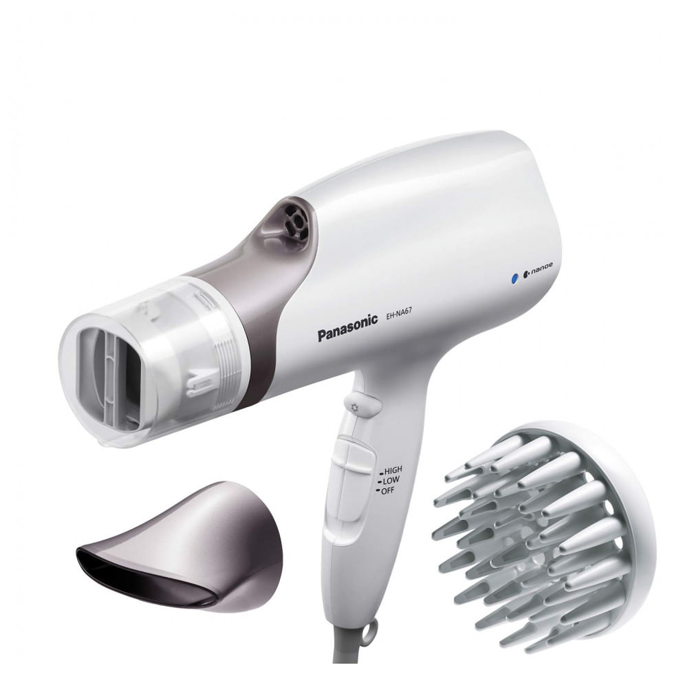 Secador De Cabelo Profissional Com 3 Velocidades E 2 Temperaturas, 110v, Panasonic Eh Na67 W, Branco