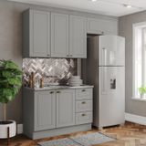 Cozinha Compacta 3 Peças 100% Mdf Americana Cinza