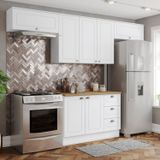 Cozinha Completa 4 Peças 100% Mdf Com Tampo Americana Branco Hp/nature