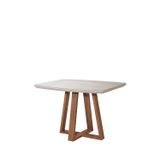 Mesa Bennett Retangular 115cm Com Tampo De Vidro Natural/off White Fosco