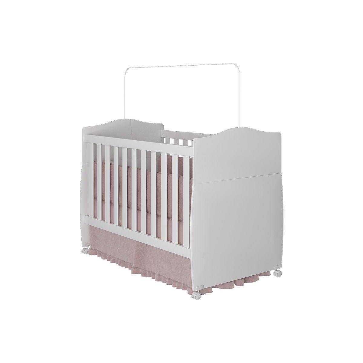 Berço / Mini Cama Infantil Conforto 2 Em 1 Branco - Permóbili Baby